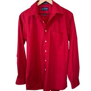 Stafford Essentials Mens Red Dress Shirt Classic  15-15.5 34/35 Cotton Blend 003